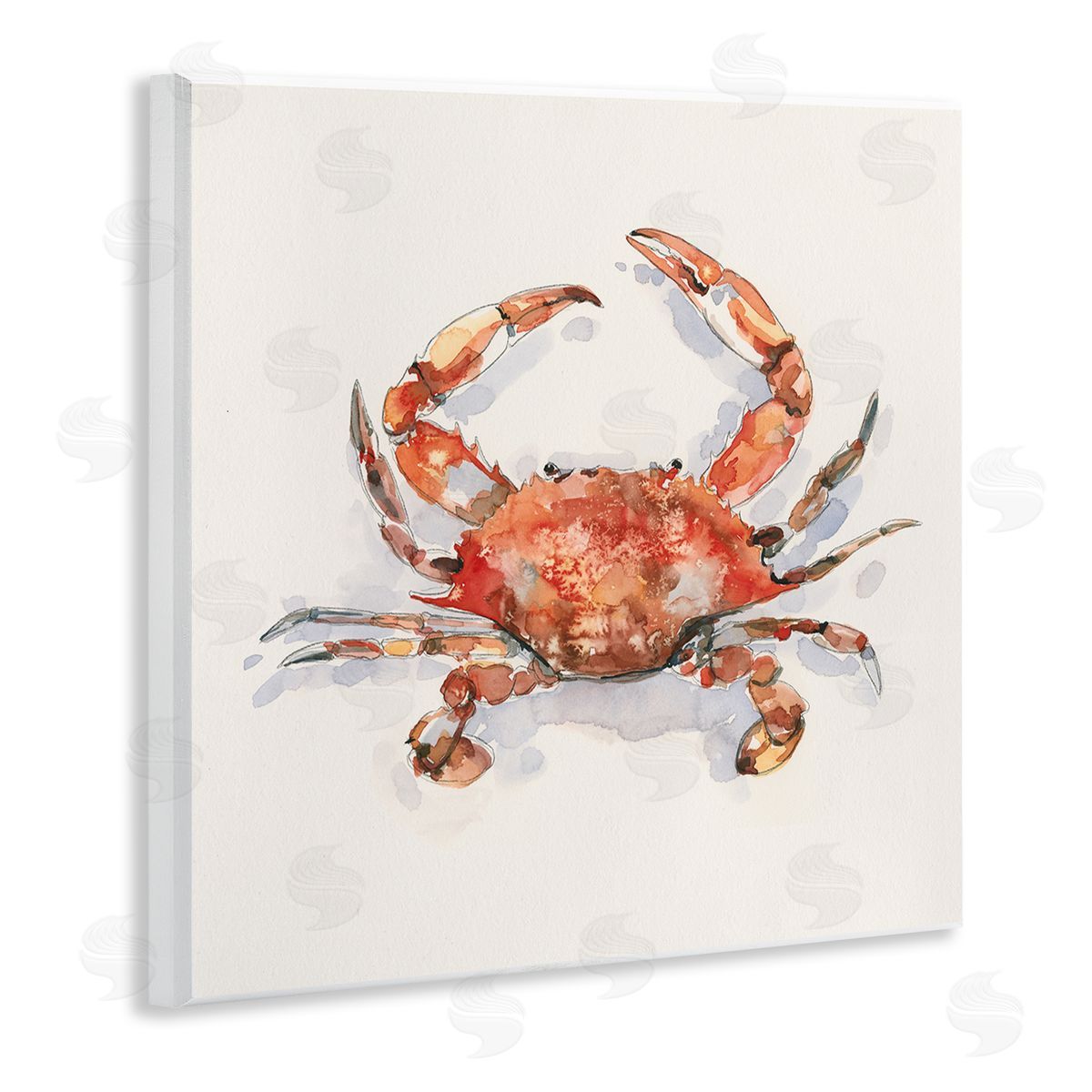 Emma Caroline Red Crab Marine Animal Wooden Wall Plaque Art Print