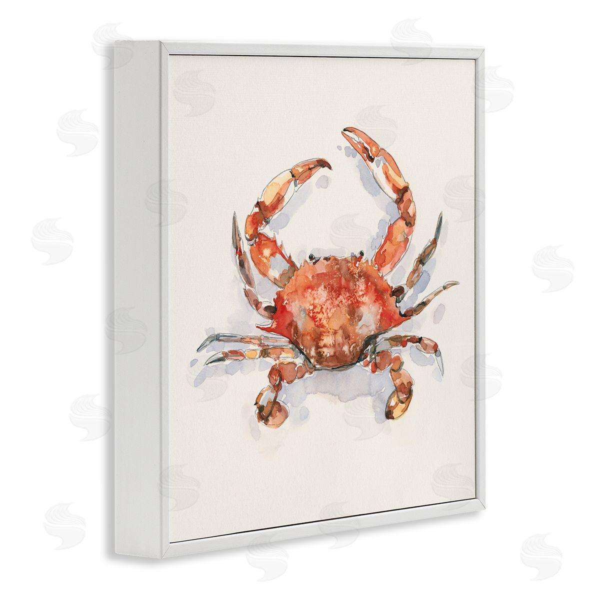 Emma Caroline Red Crab Marine Animal White Framed Glicee Wall Art Print