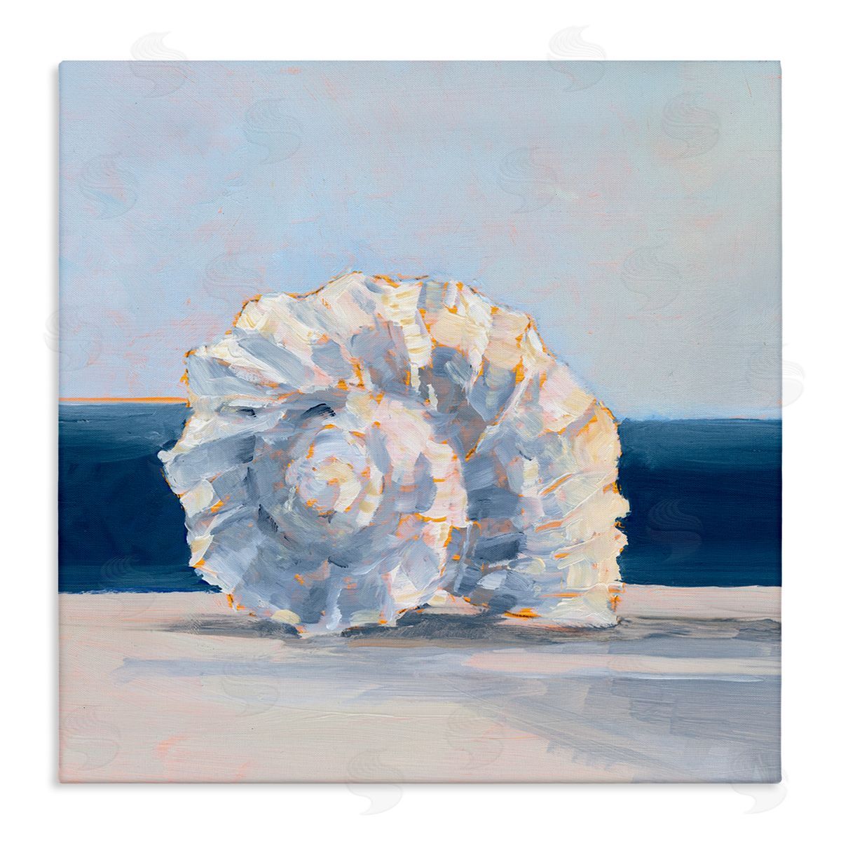 Ethan Harper Blue Seashell Painting Stretched Canvas Wall Art Print