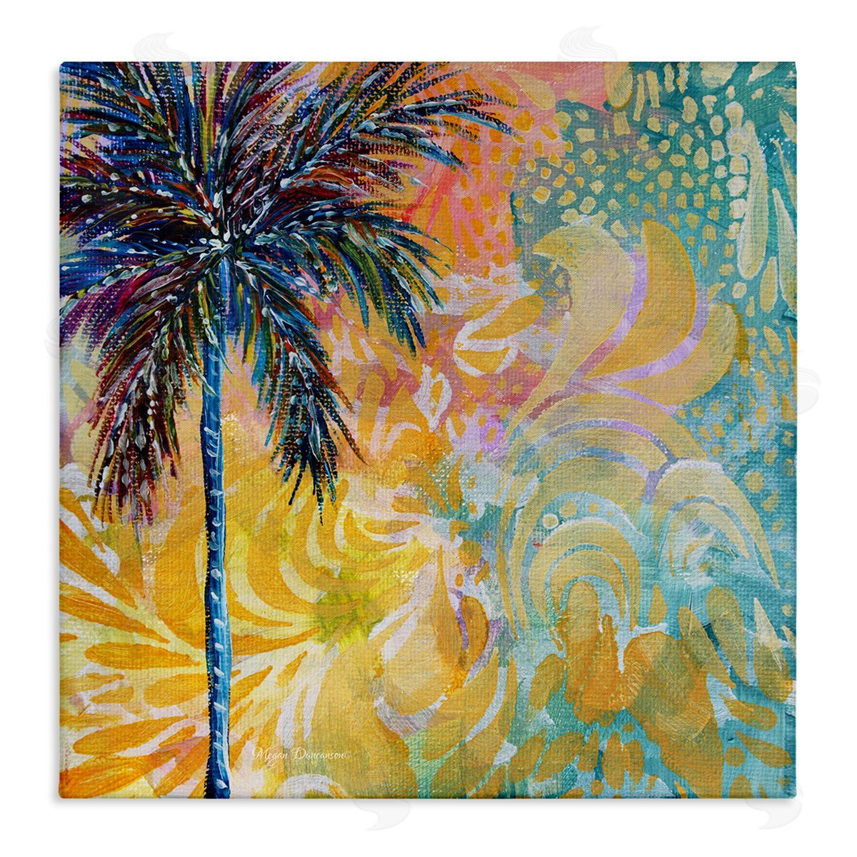 Megan Duncanson Tropical Patterned Palm Stretched Canvas Wall Art Print
