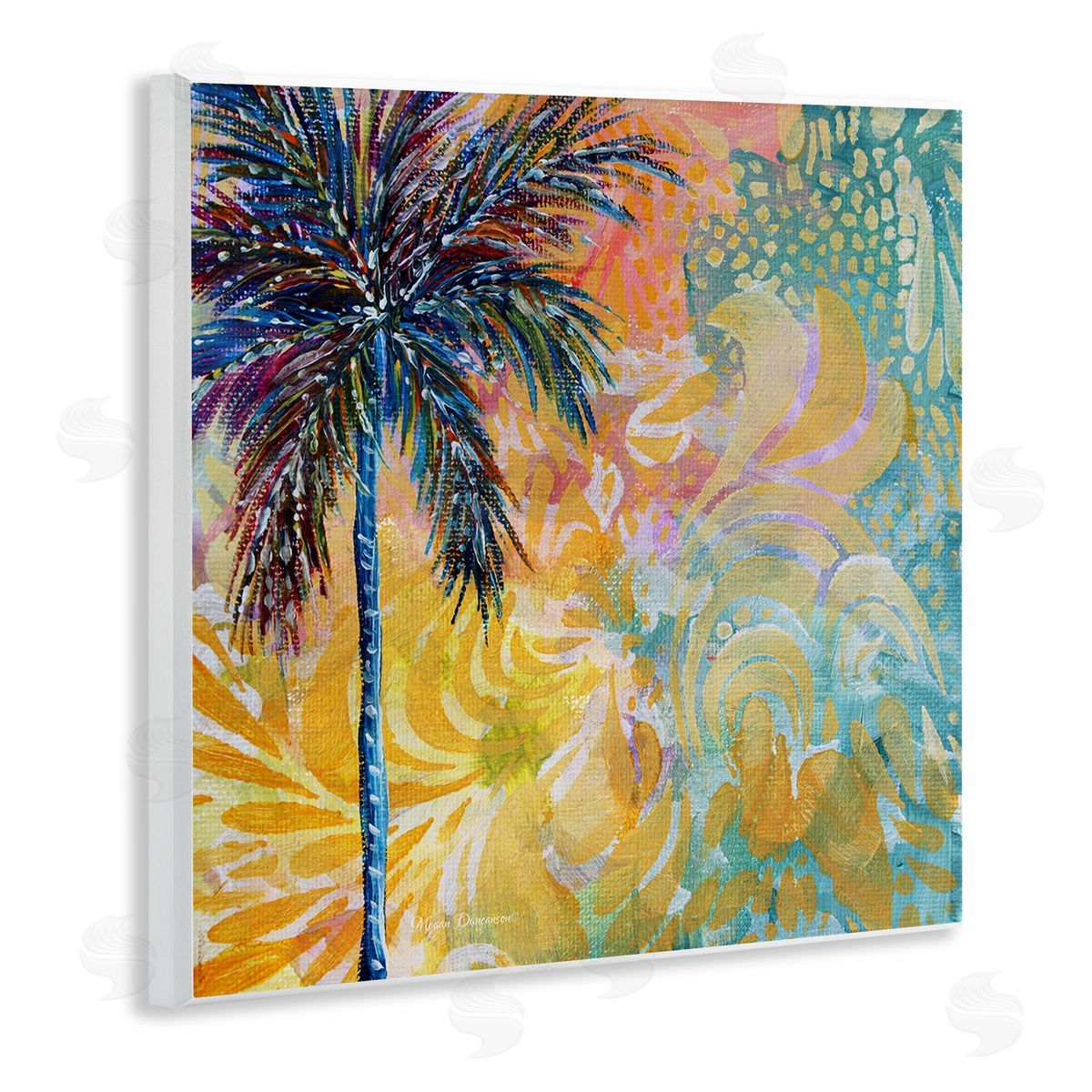 Megan Duncanson Tropical Patterned Palm Wooden Wall Plaque Art Print