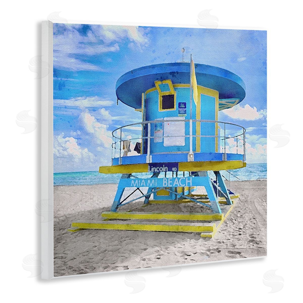 LSR Design Studio Miami Beach Summer Hut Wooden Wall Plaque Art Print