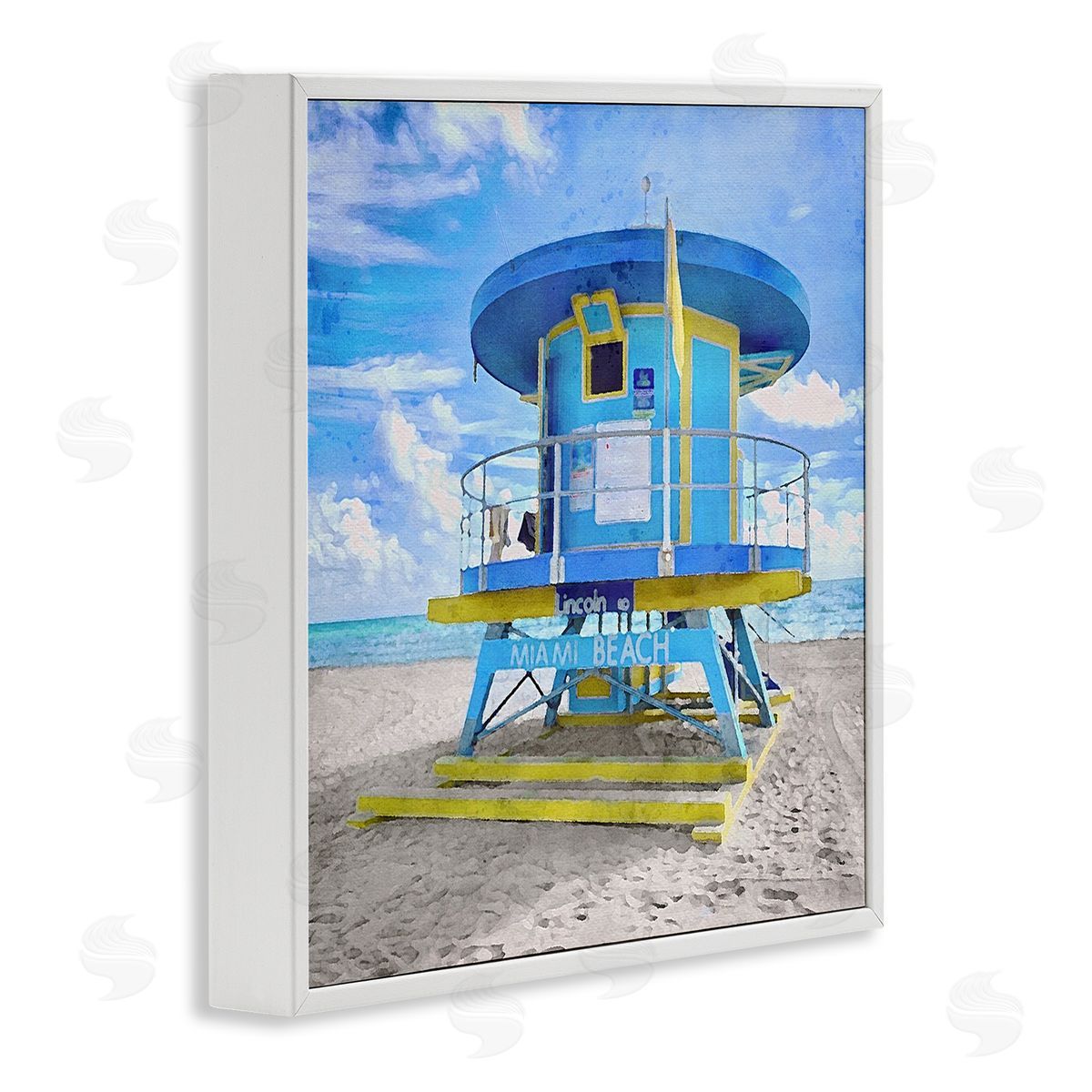 LSR Design Studio Miami Beach Summer Hut White Framed Glicee Wall Art Print