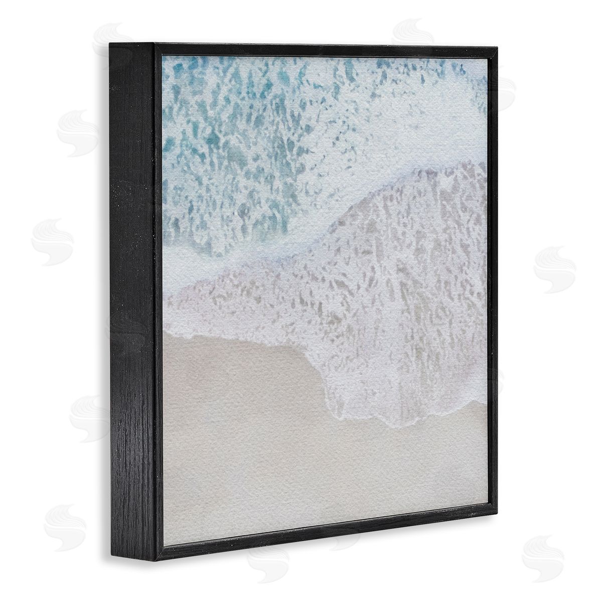 LSR Design Studio Foamy Ocean Waves Black Framed Glicee Wall Art Print