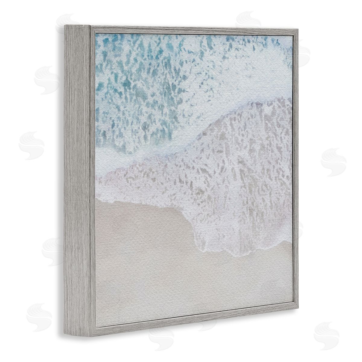 LSR Design Studio Foamy Ocean Waves Gray Framed Glicee Wall Art Print