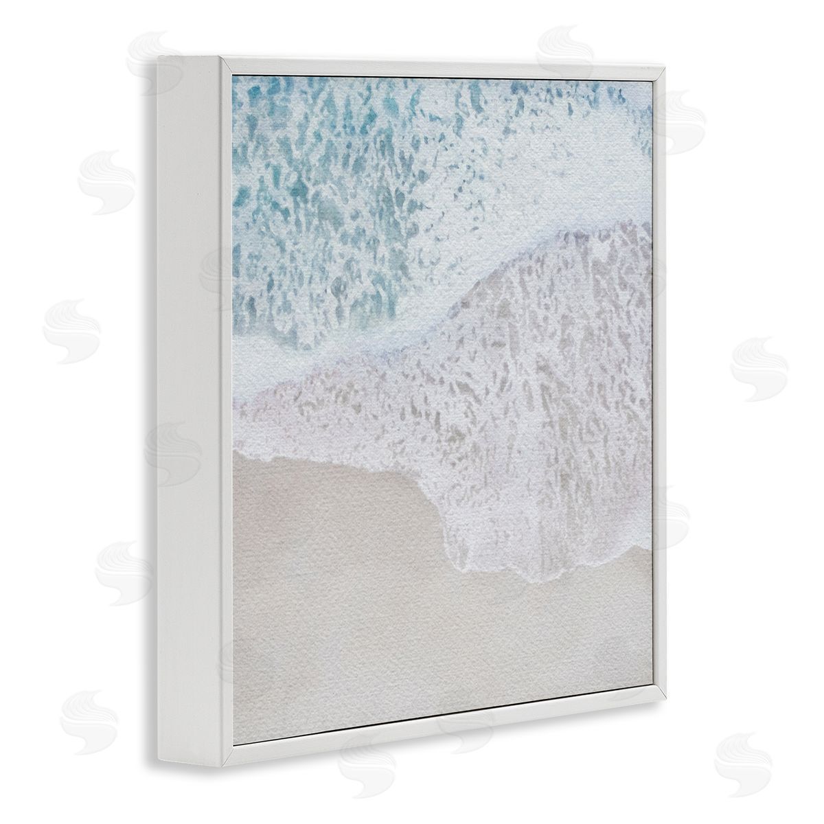 LSR Design Studio Foamy Ocean Waves White Framed Glicee Wall Art Print