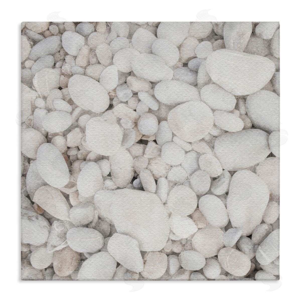 LSR Design Studio Grey Beach Pebbles  Stretched Canvas Wall Art Print