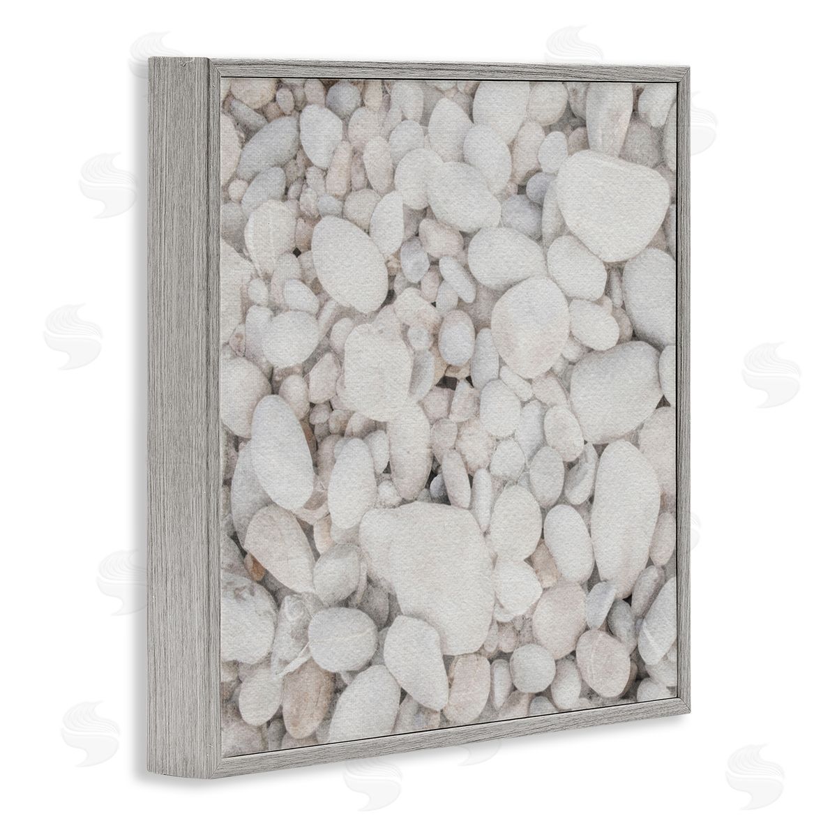 LSR Design Studio Grey Beach Pebbles  Gray Framed Glicee Wall Art Print