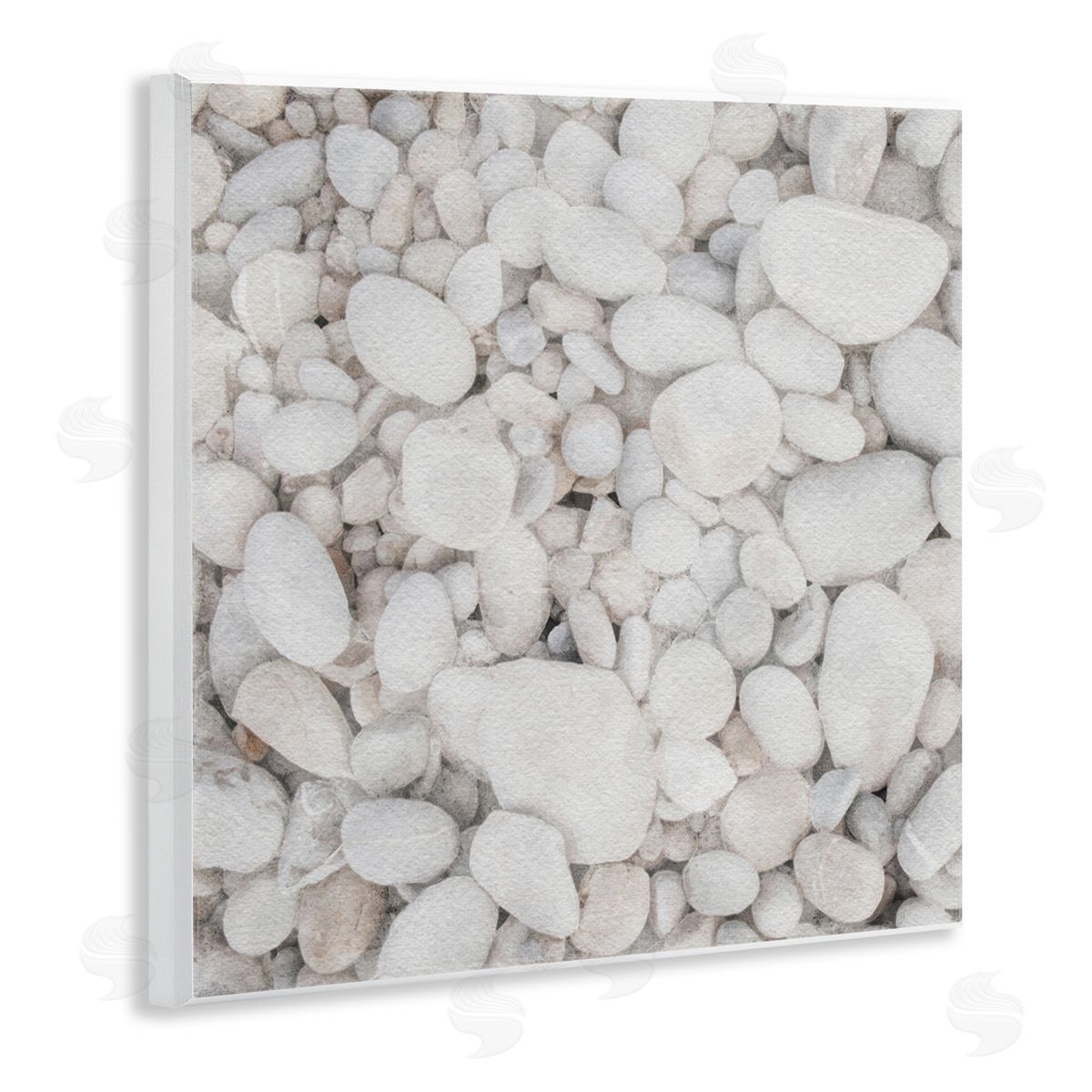 LSR Design Studio Grey Beach Pebbles  Wooden Wall Plaque Art Print