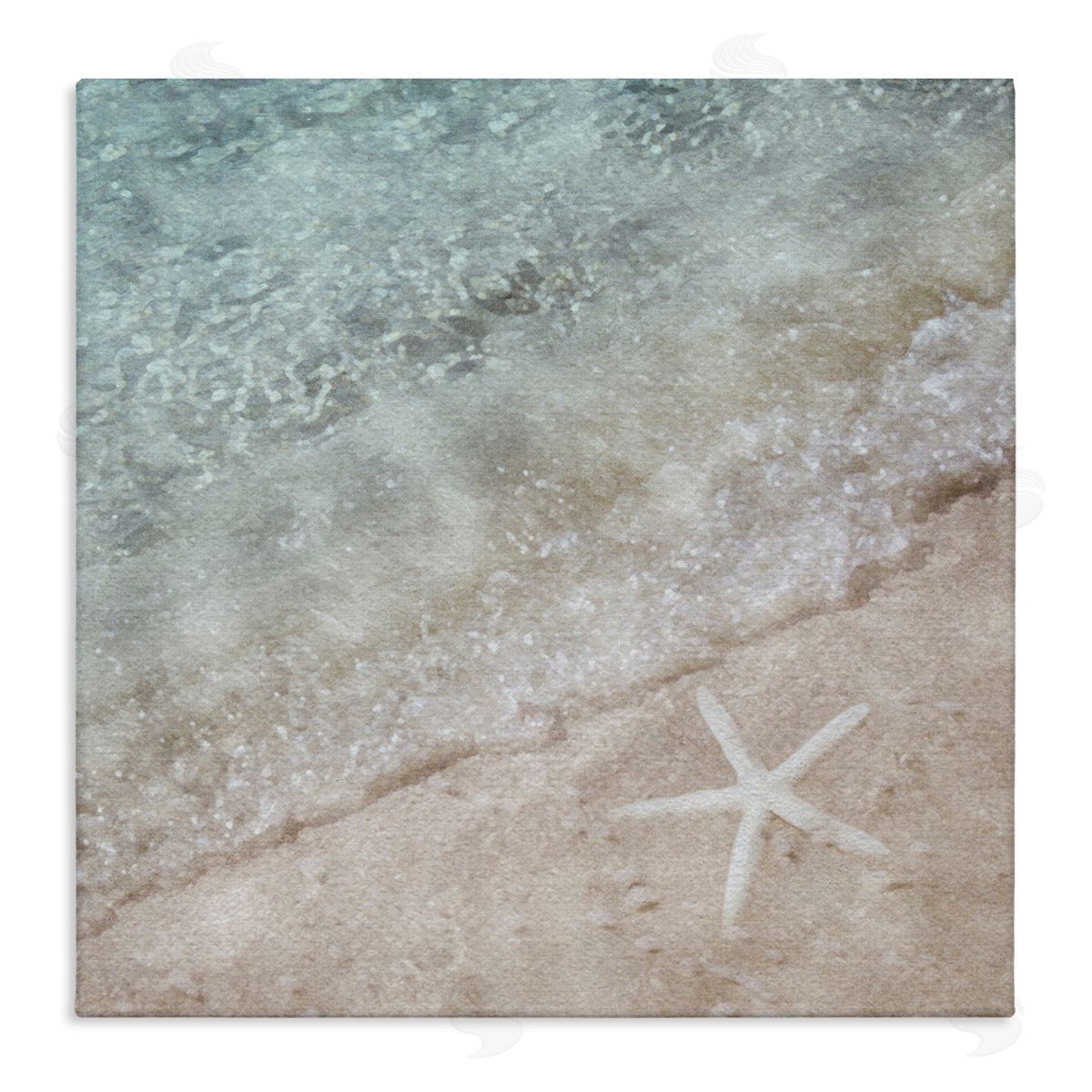 LSR Design Studio Starfish on Beach Coast Stretched Canvas Wall Art Print