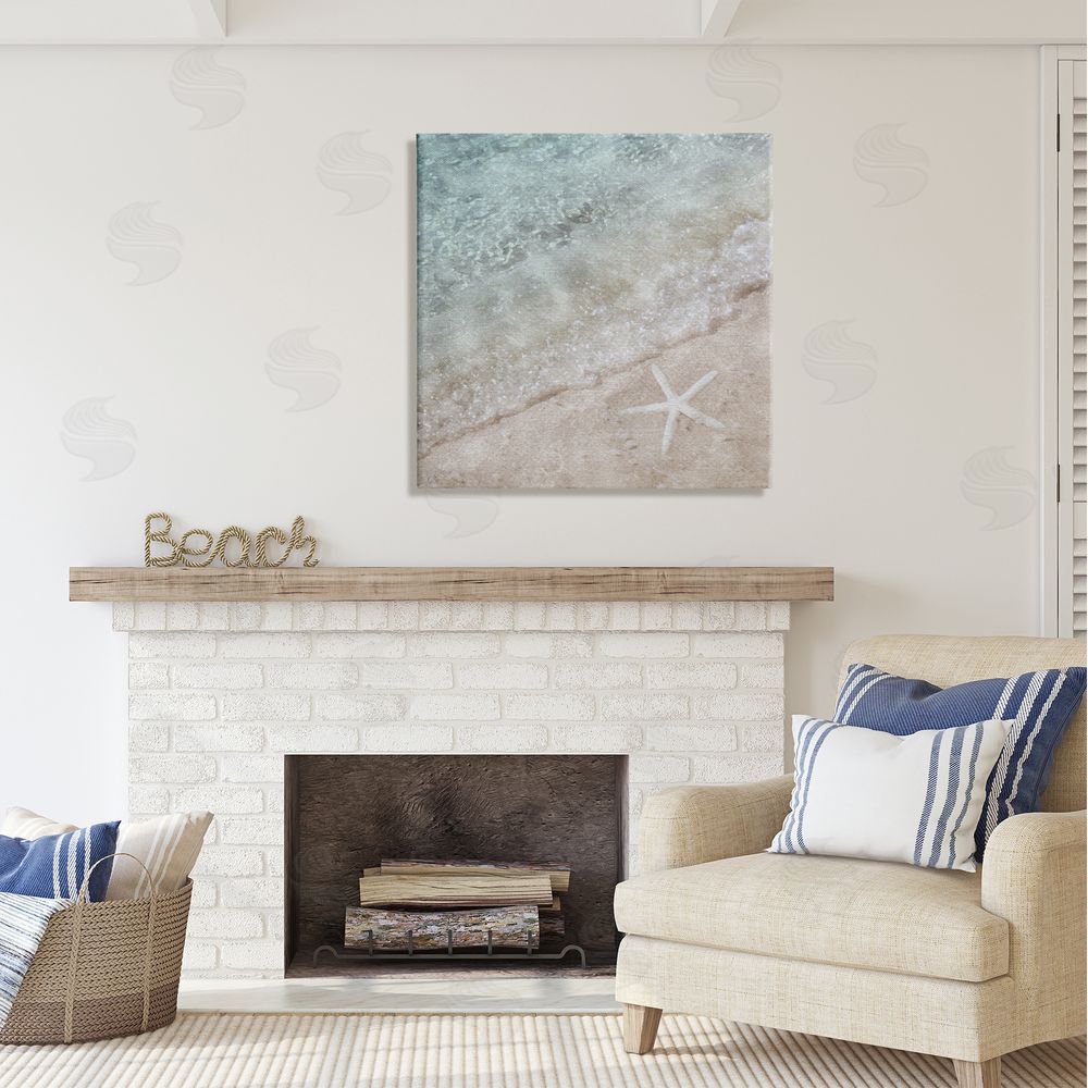 LSR Design Studio Starfish on Beach Coast Canvas Wall Art in Room