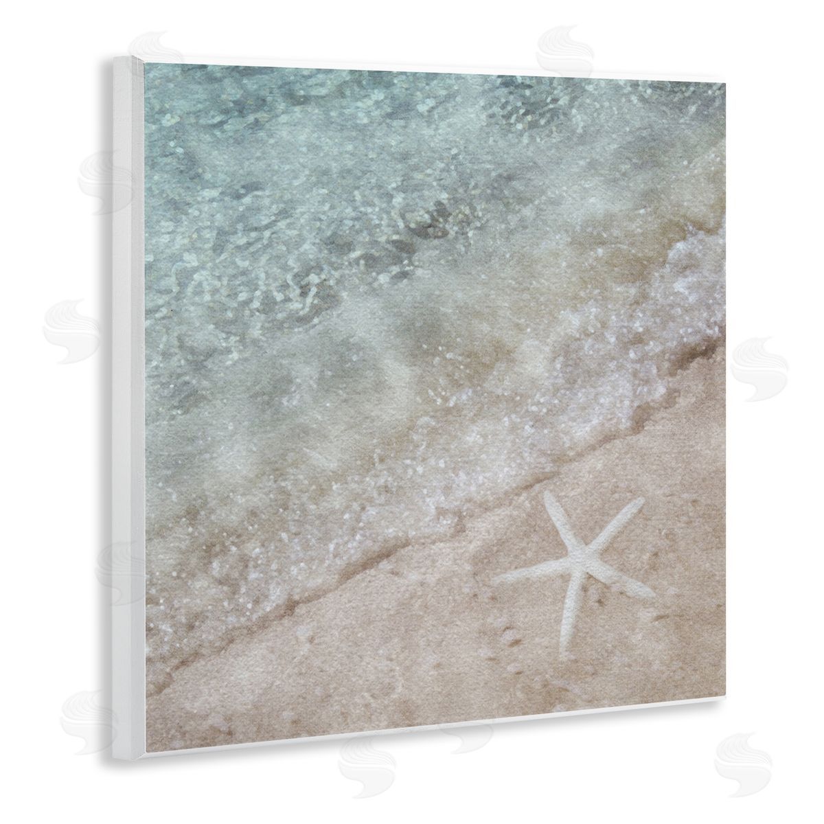 LSR Design Studio Starfish on Beach Coast Wooden Wall Plaque Art Print