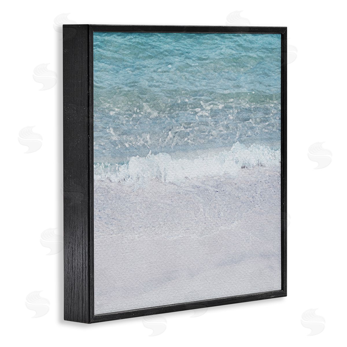 LSR Design Studio Sea Waves on Shore Black Framed Glicee Wall Art Print