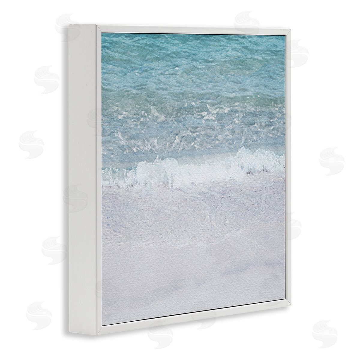 LSR Design Studio Sea Waves on Shore White Framed Glicee Wall Art Print