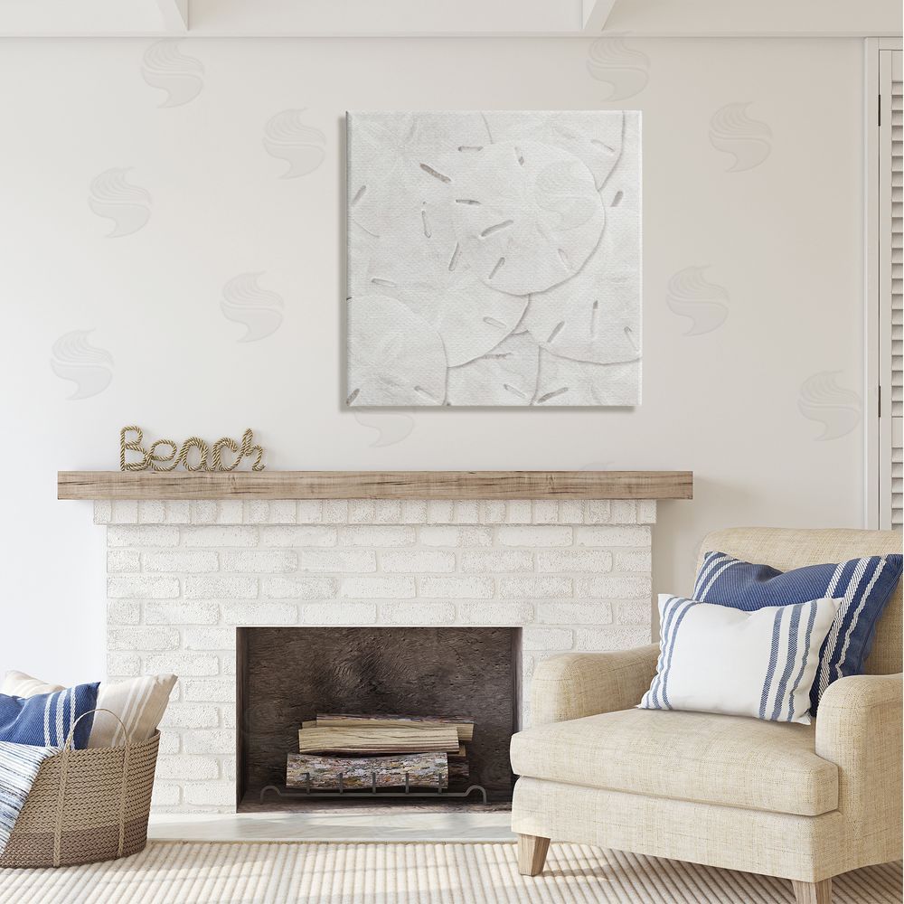 LSR Design Studio Nautical Sand Dollars Canvas Wall Art in Room