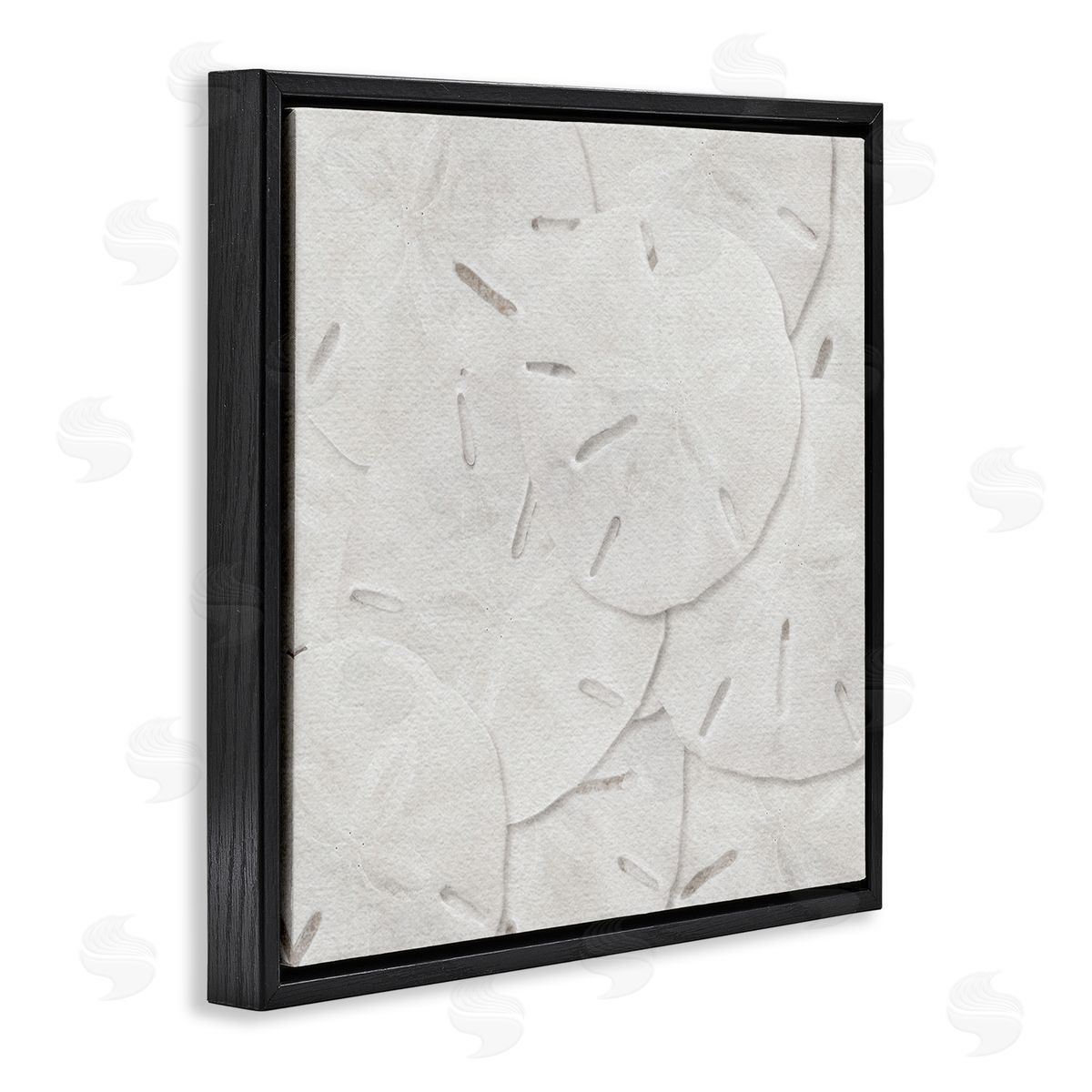 LSR Design Studio Nautical Sand Dollars Black Floating Frame Canvas Wall Art Print