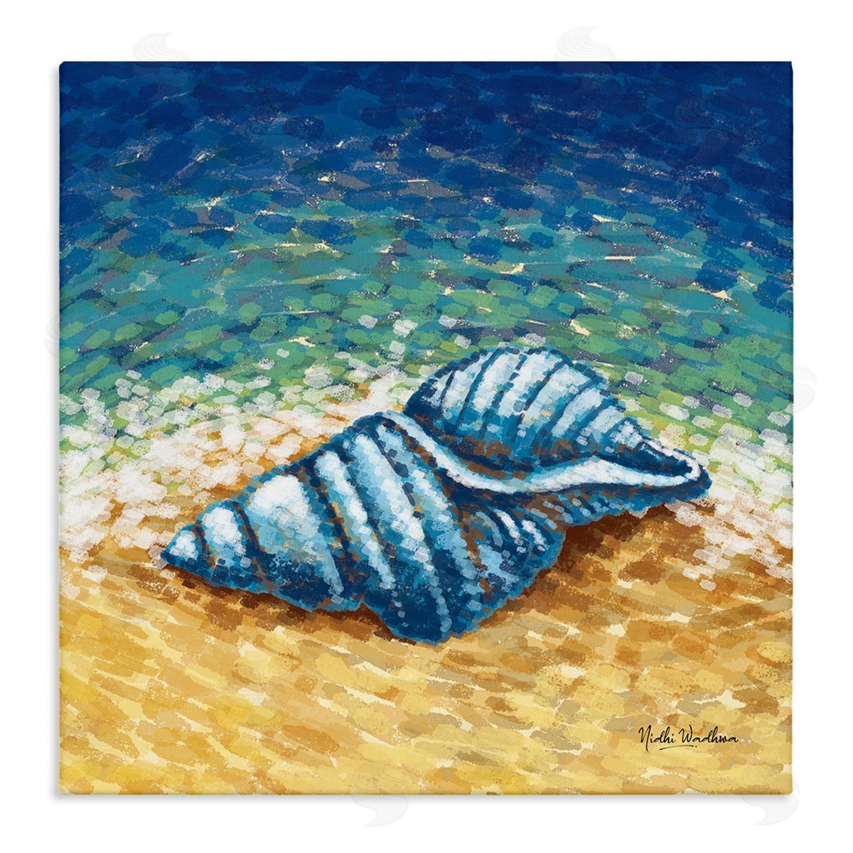 Nidhi Wadhwa Conch Shells by Shore Stretched Canvas Wall Art Print