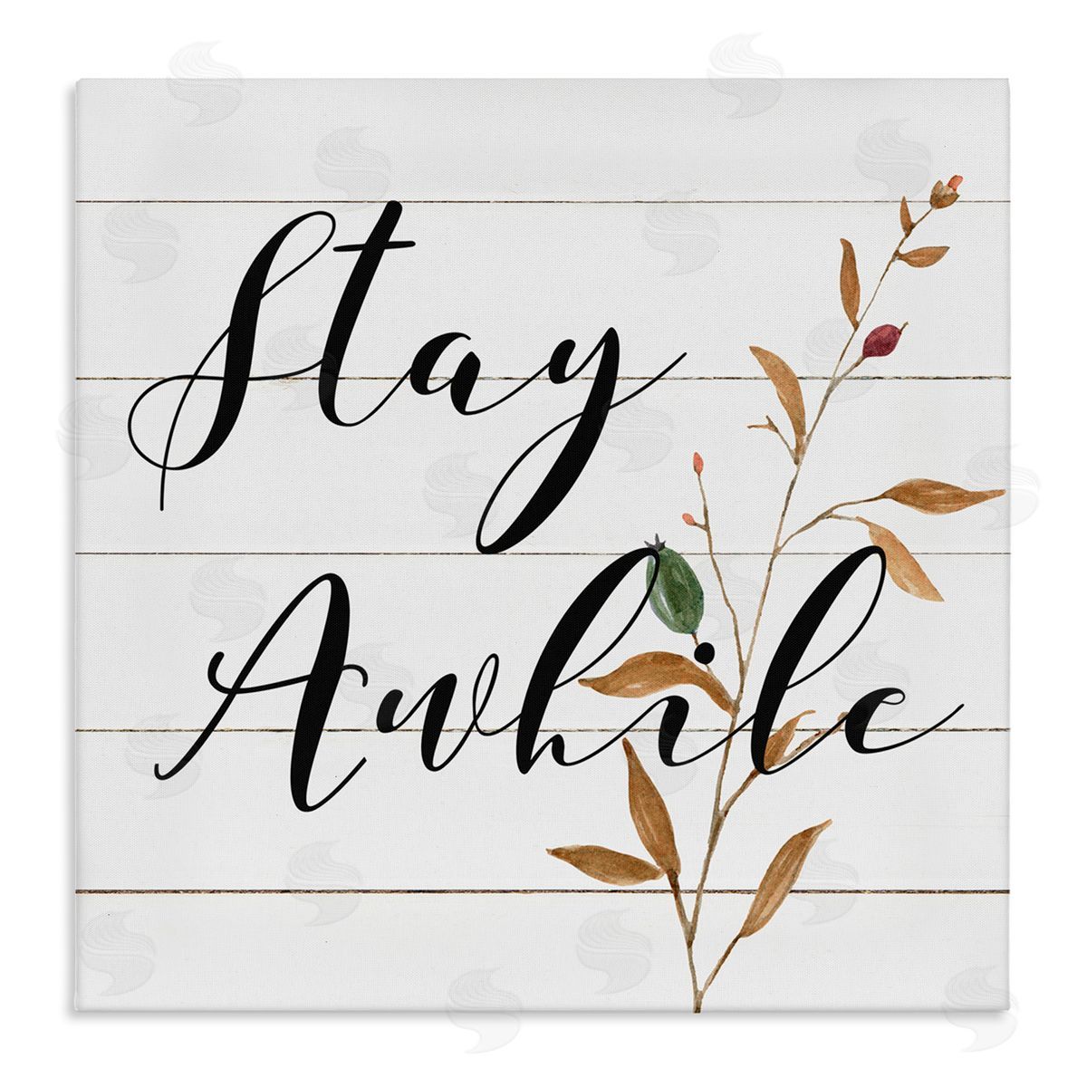 Carol Robinson Country Stay Awhile Stretched Canvas Wall Art Print