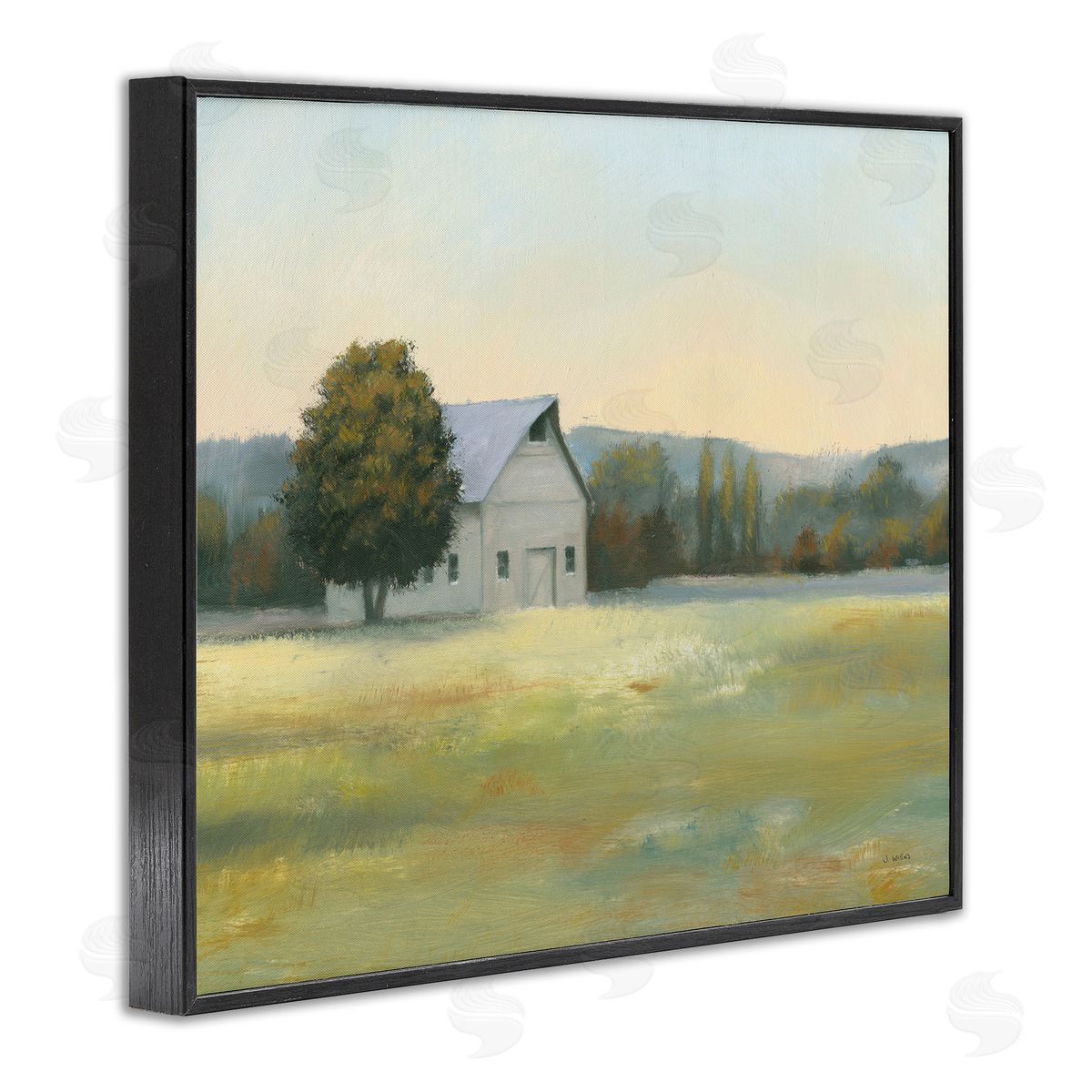 Rural Countryside Cottage Black Frame Print Wall Art, Home Decor by James Wiens