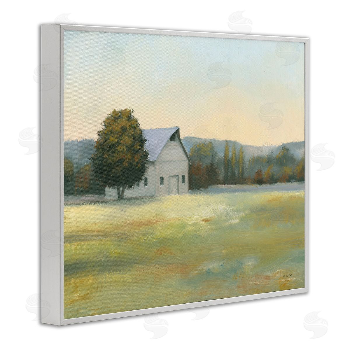 Rural Countryside Cottage White Frame Print Wall Art, Home Decor by James Wiens