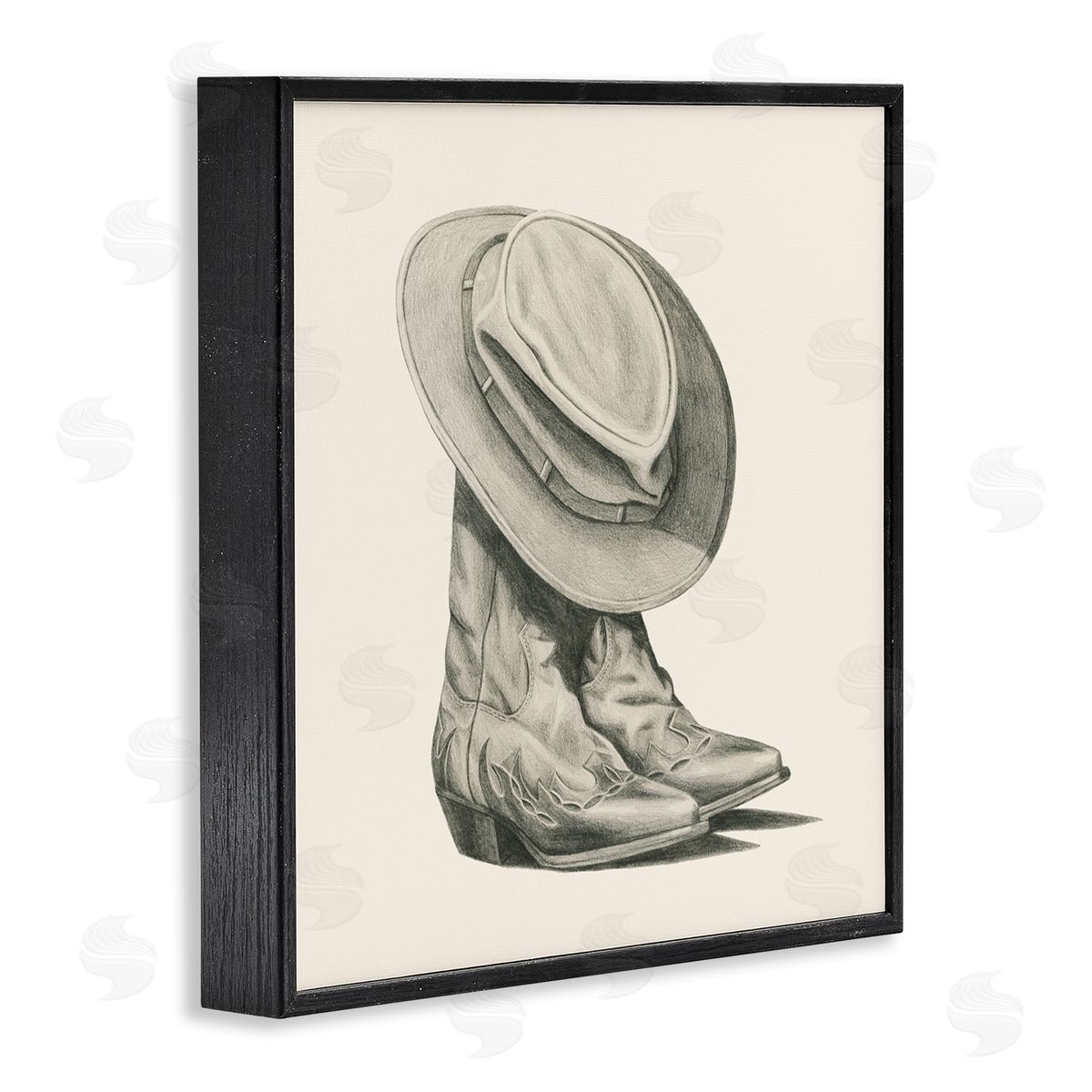 Grace Popp Rodeo Boots Drawing Black Framed Glicee Wall Art Print