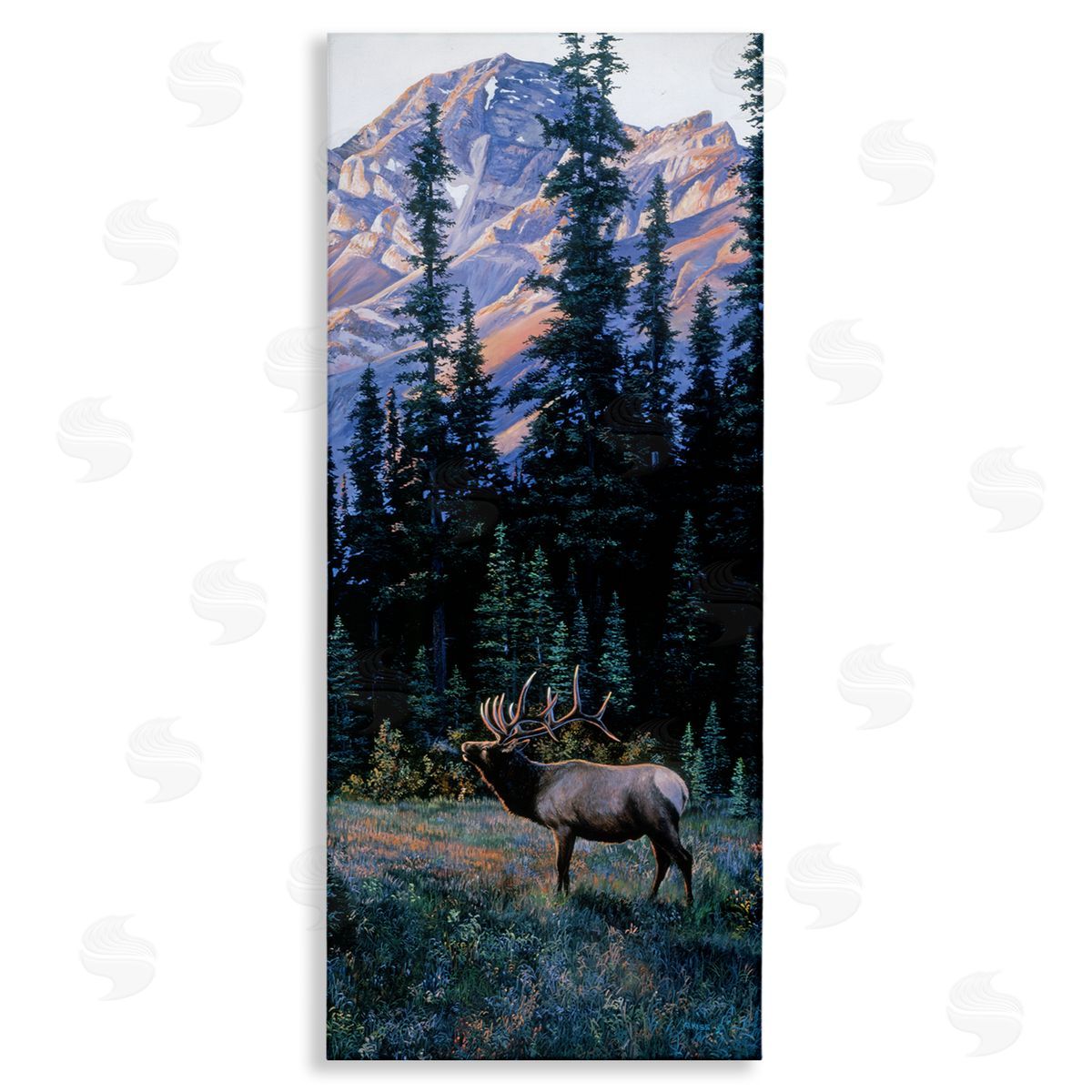 Andrew Kiss Deer in Mountain Landscape