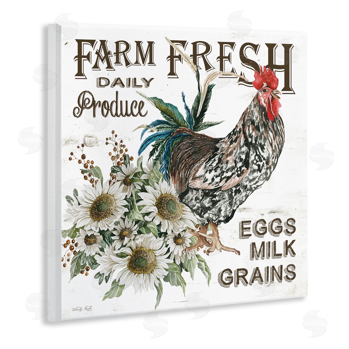 Cindy Jacobs Farm Fresh Country Hen Wooden Wall Plaque Art Print