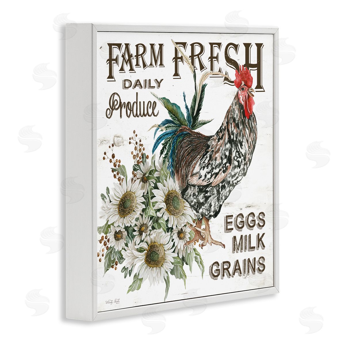 Cindy Jacobs Farm Fresh Country Hen White Framed Glicee Wall Art Print