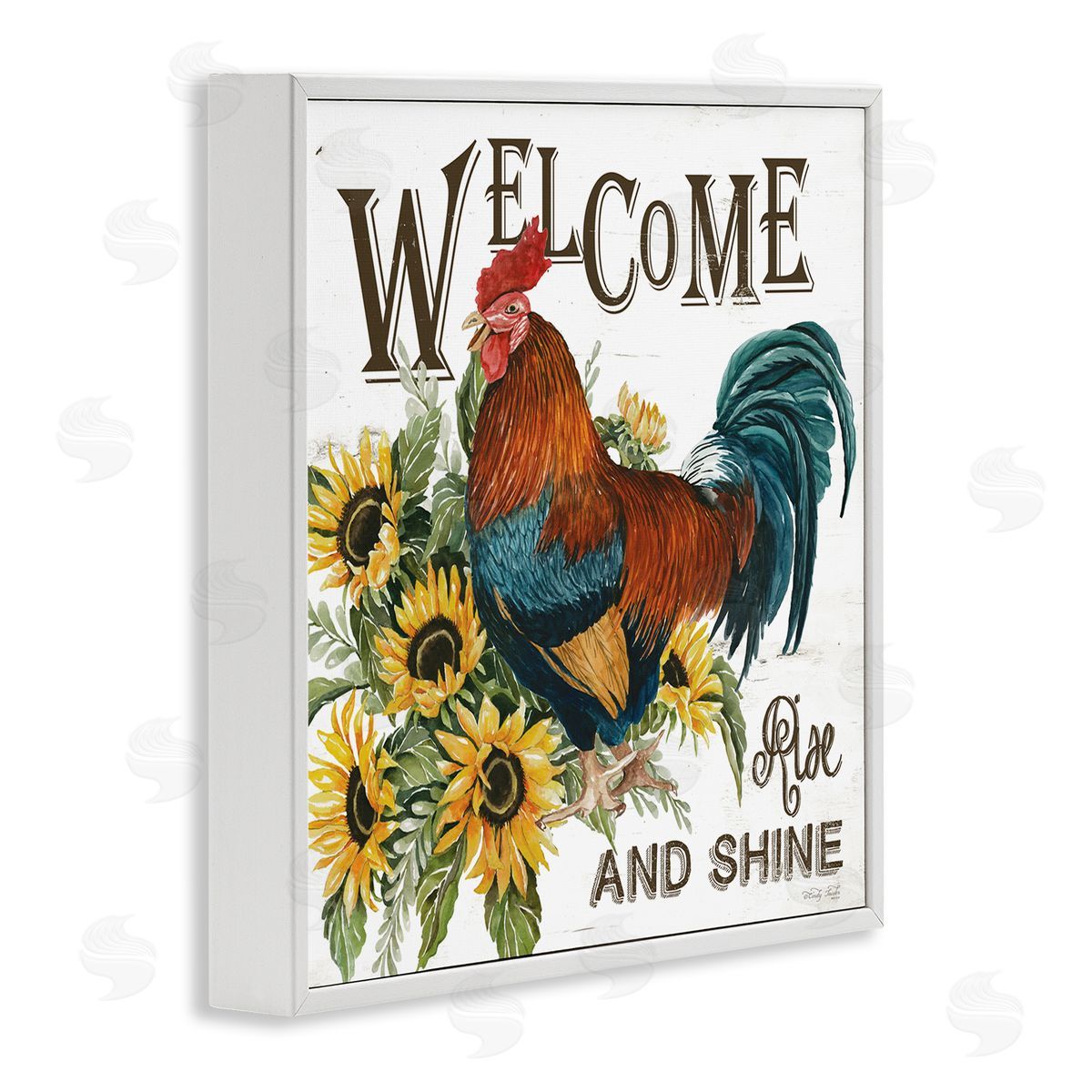 Cindy Jacobs Rise & Shine Rooster White Framed Glicee Wall Art Print