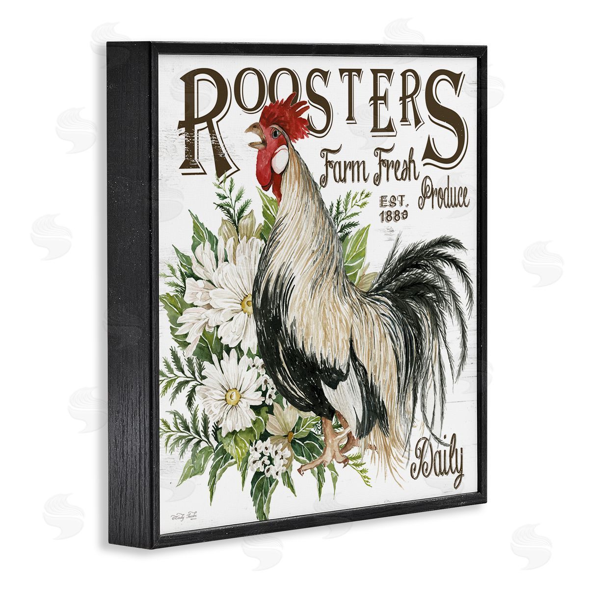 Cindy Jacobs Farm Fresh Produce Phrase Black Framed Glicee Wall Art Print