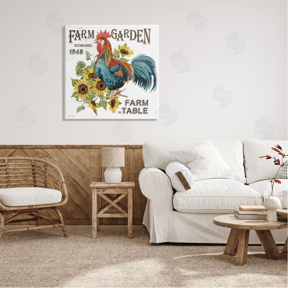 Cindy Jacobs Farm to Table Rooster Canvas Wall Art in Room