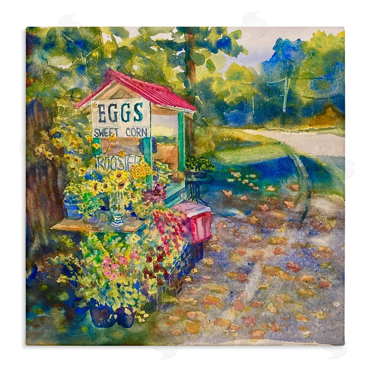 MB Cunningham Farm Stand Painting Stretched Canvas Wall Art Print