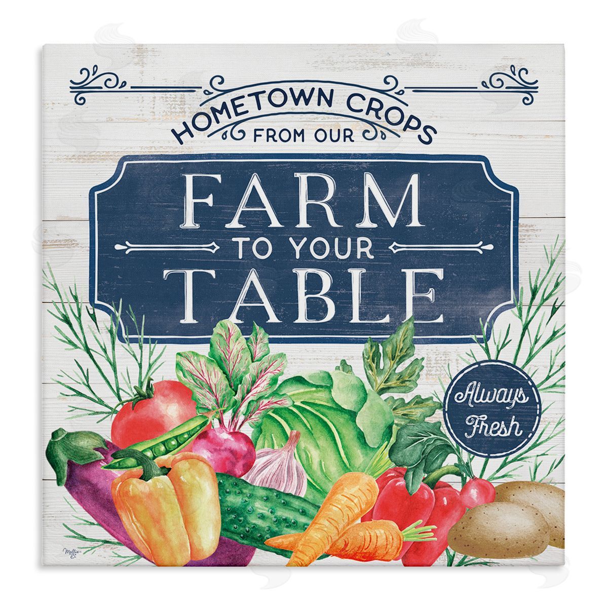 Mollie B. Farm To Table Crops Stretched Canvas Wall Art Print