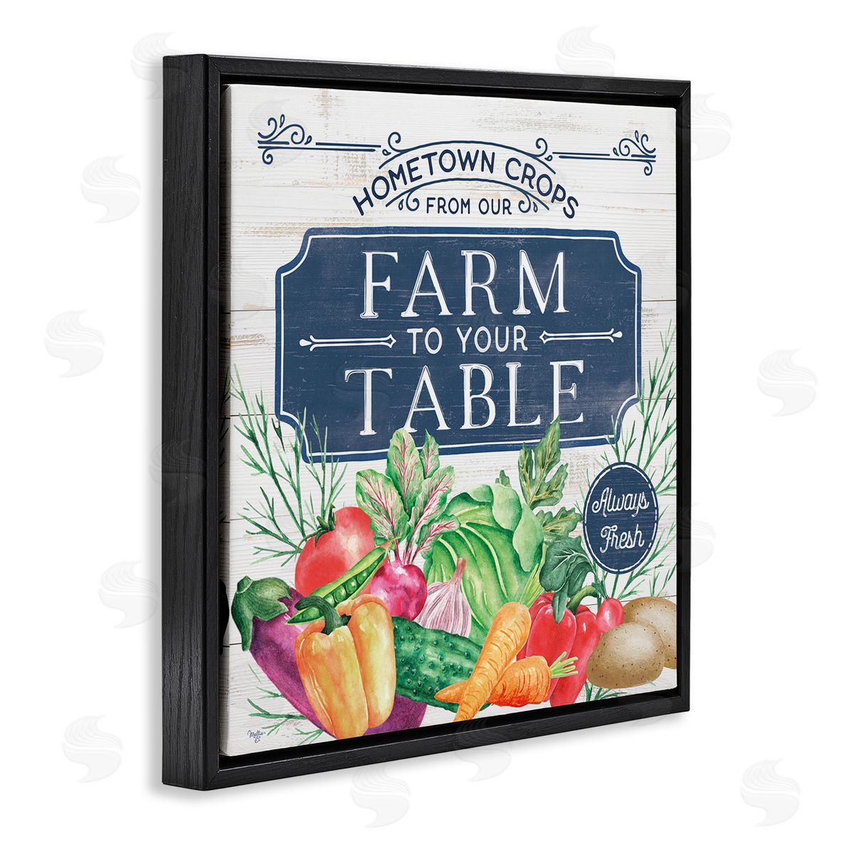 Mollie B. Farm To Table Crops Black Floating Frame Canvas Wall Art Print