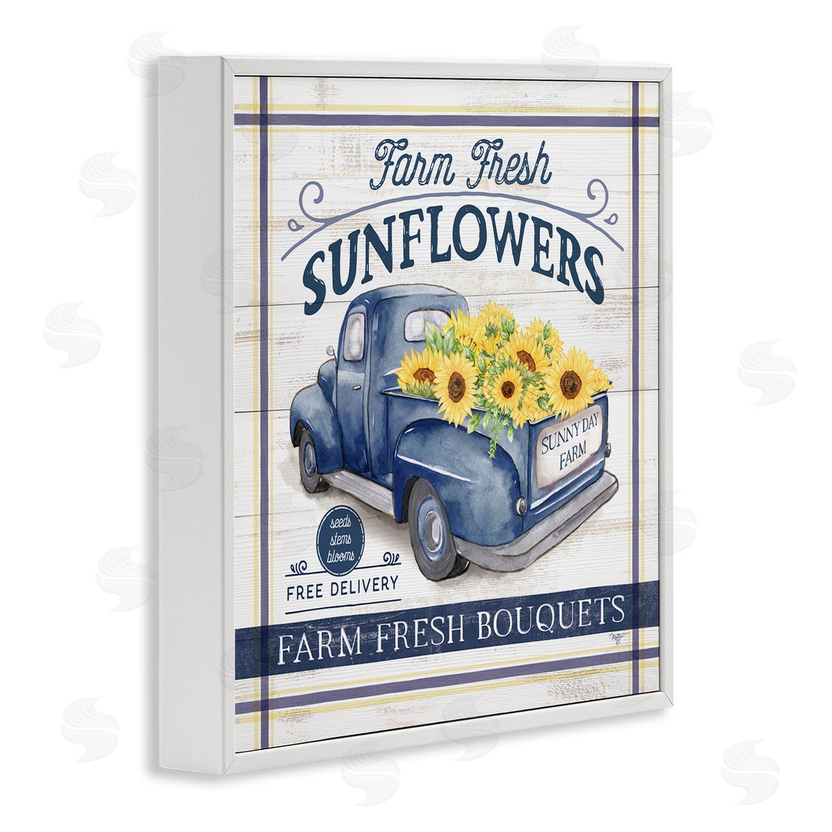 Mollie B. Farm Fresh Sunflowers Ad White Framed Glicee Wall Art Print
