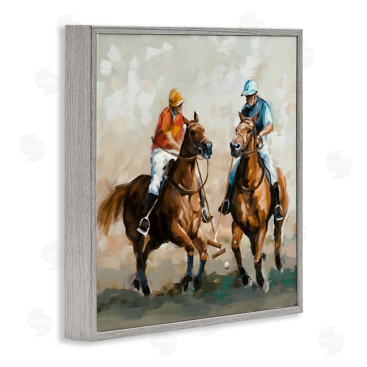 Ziwei Li Equestrian Sport Horses Gray Framed Glicee Wall Art Print