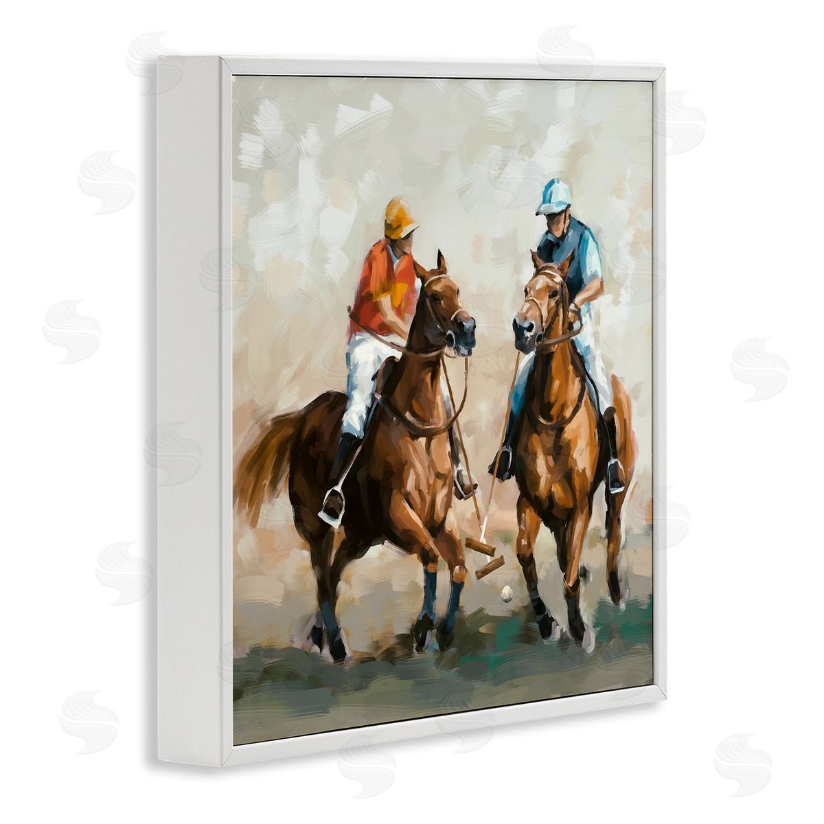 Ziwei Li Equestrian Sport Horses White Framed Glicee Wall Art Print