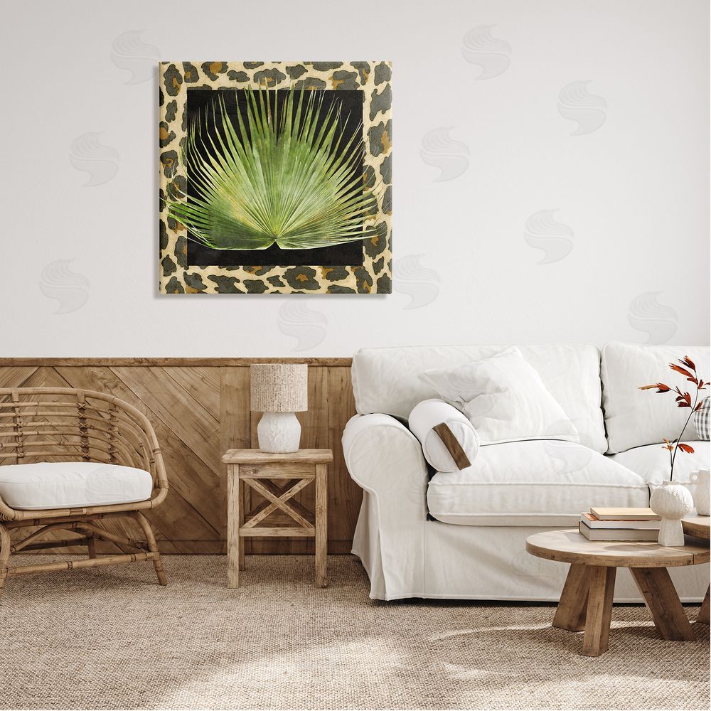 Alonzo Saunders Tropical Leaf Pattern Canvas Wall Art in Room