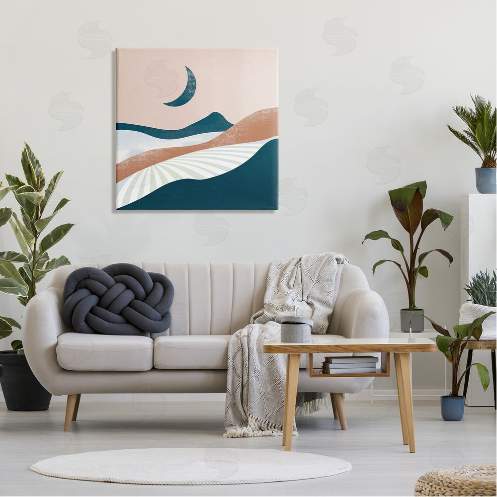 Arctic Frame Boho Desert Moon Landscape Canvas Wall Art in Room