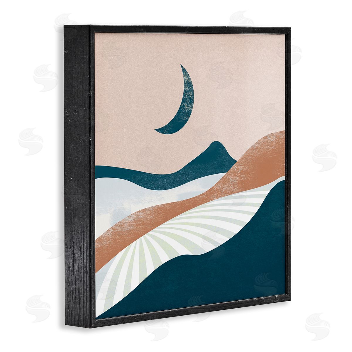 Arctic Frame Boho Desert Moon Landscape Black Framed Glicee Wall Art Print