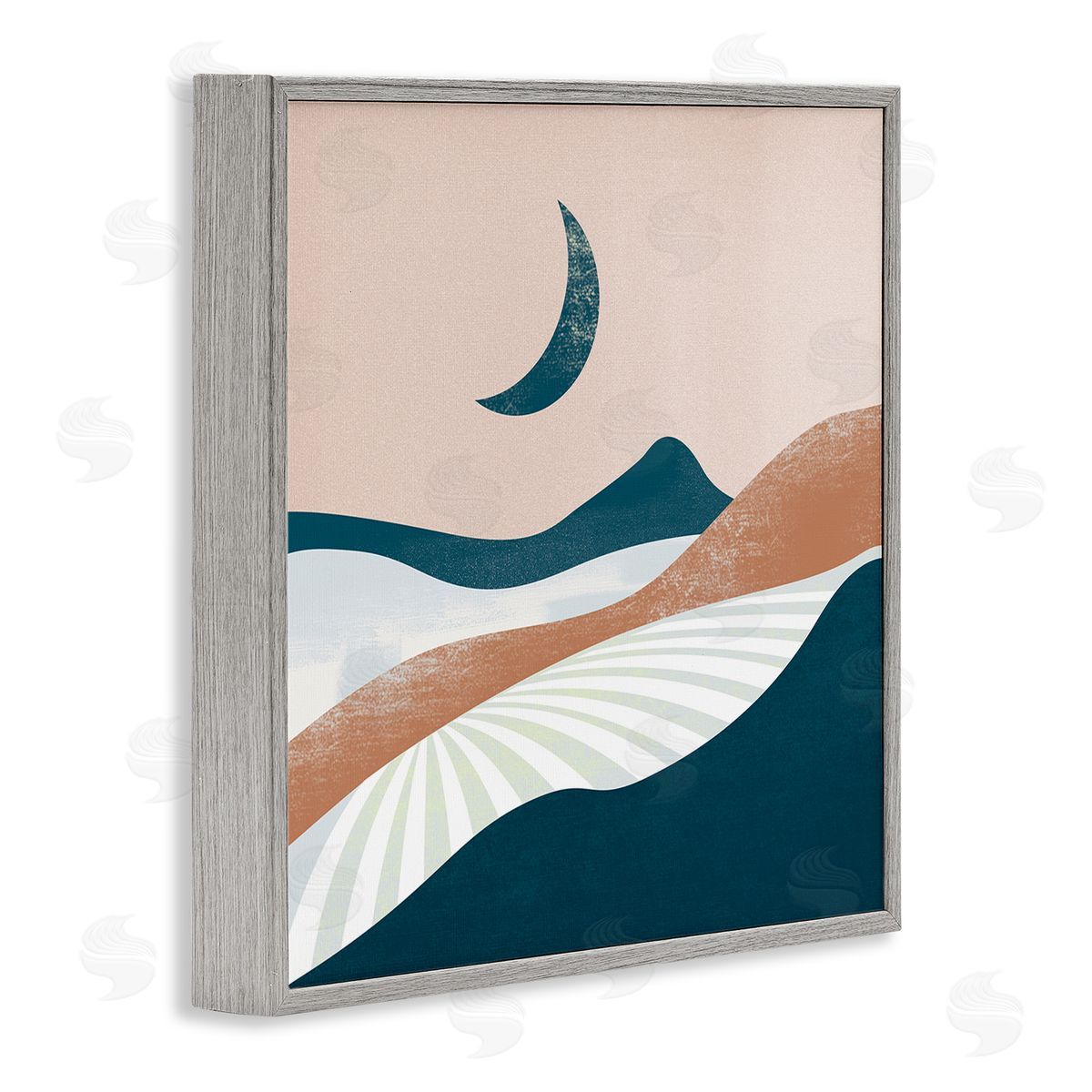 Arctic Frame Boho Desert Moon Landscape Gray Framed Glicee Wall Art Print