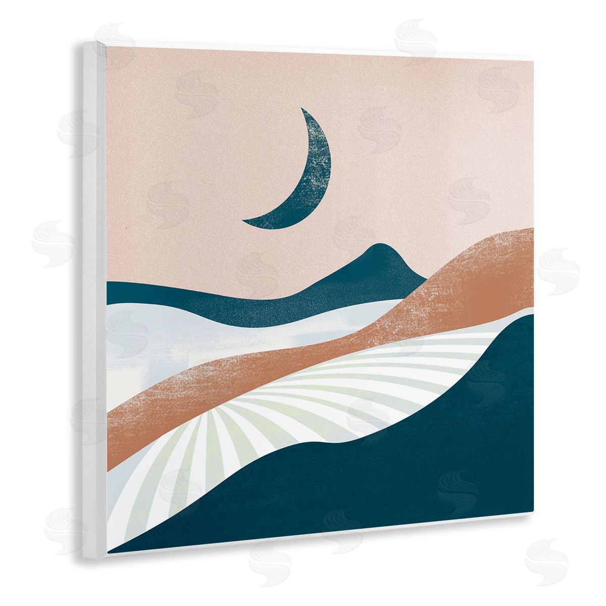 Arctic Frame Boho Desert Moon Landscape Wooden Wall Plaque Art Print