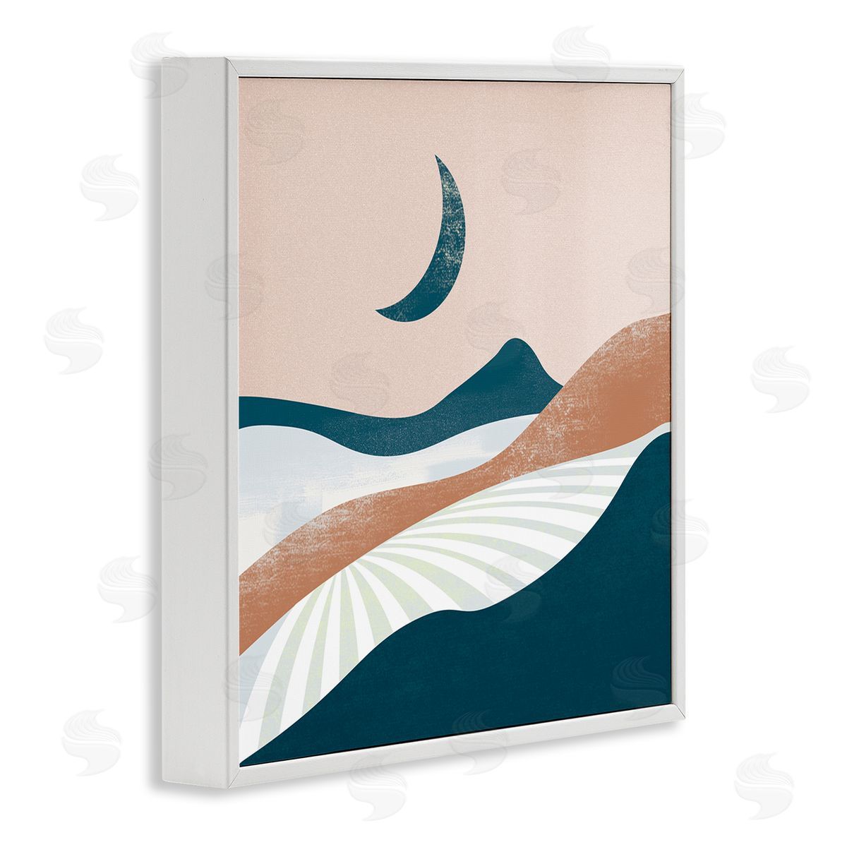 Arctic Frame Boho Desert Moon Landscape White Framed Glicee Wall Art Print