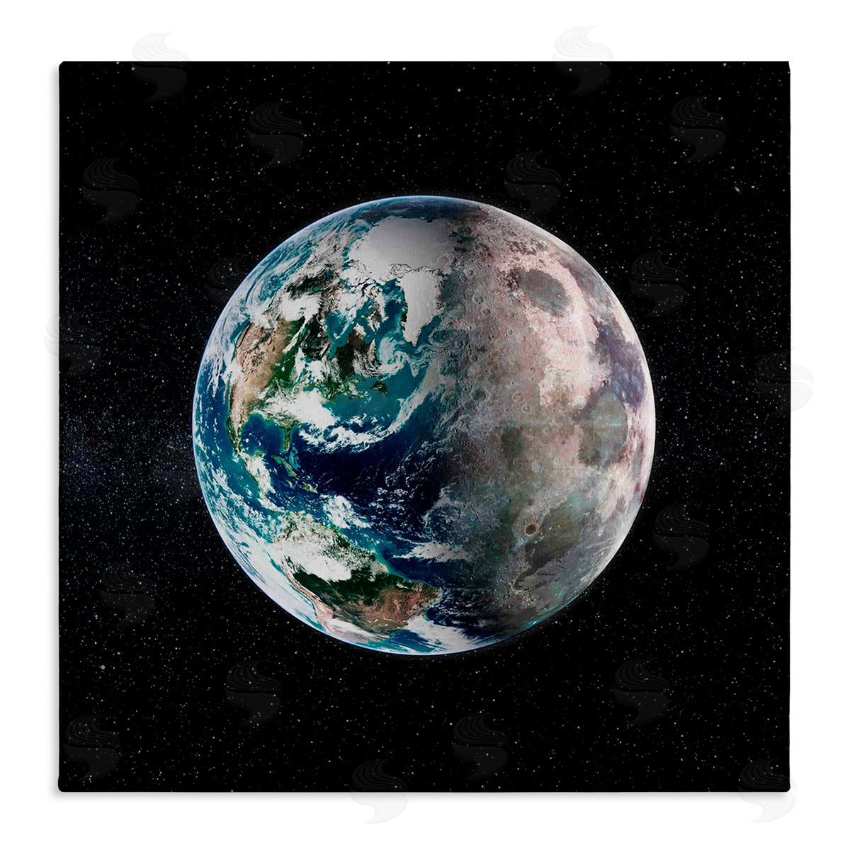Grace Popp Earth in Galaxy Stretched Canvas Wall Art Print