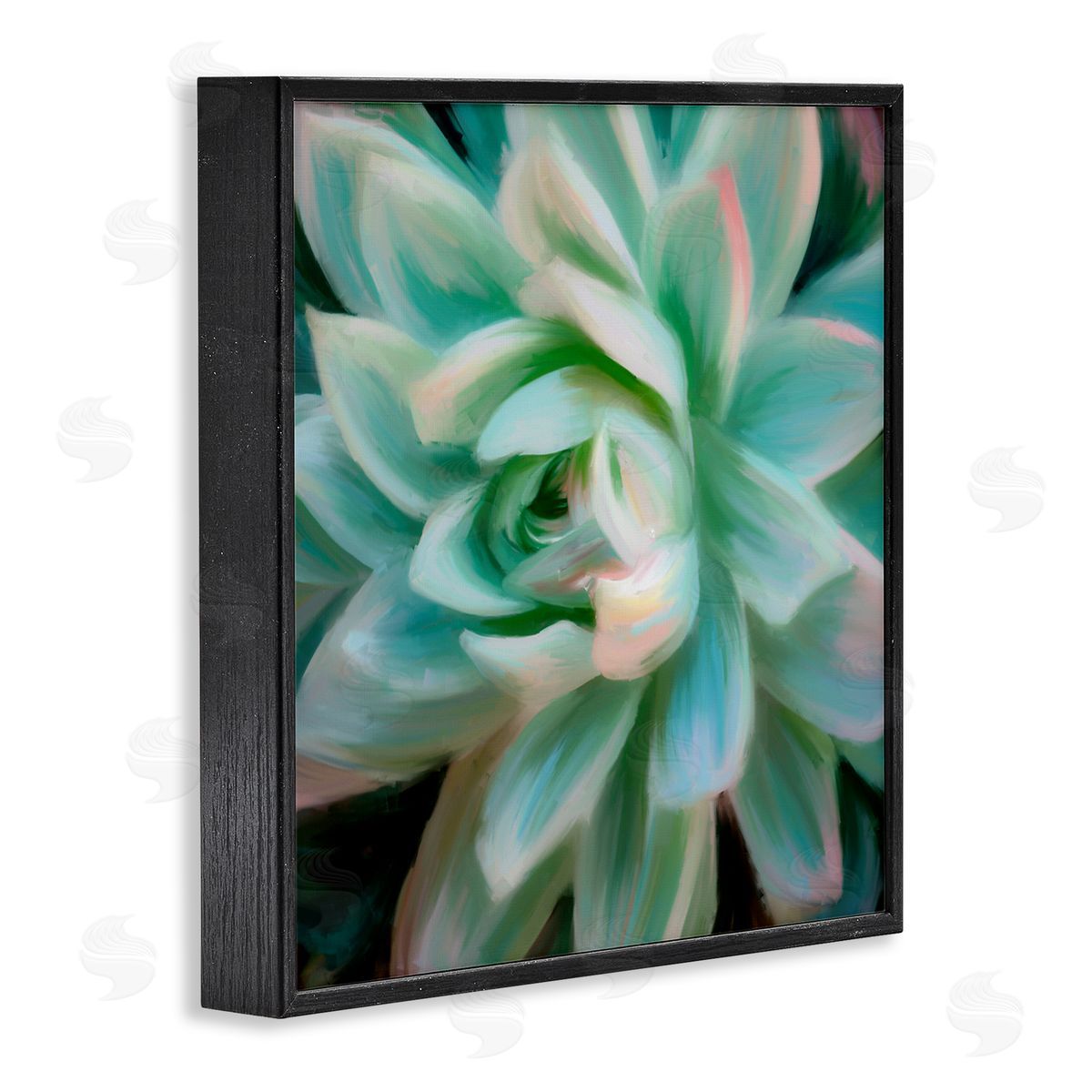 Amy Hall Green Modern Succulent Black Framed Glicee Wall Art Print