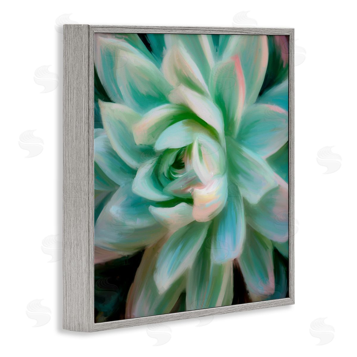 Amy Hall Green Modern Succulent Gray Framed Glicee Wall Art Print