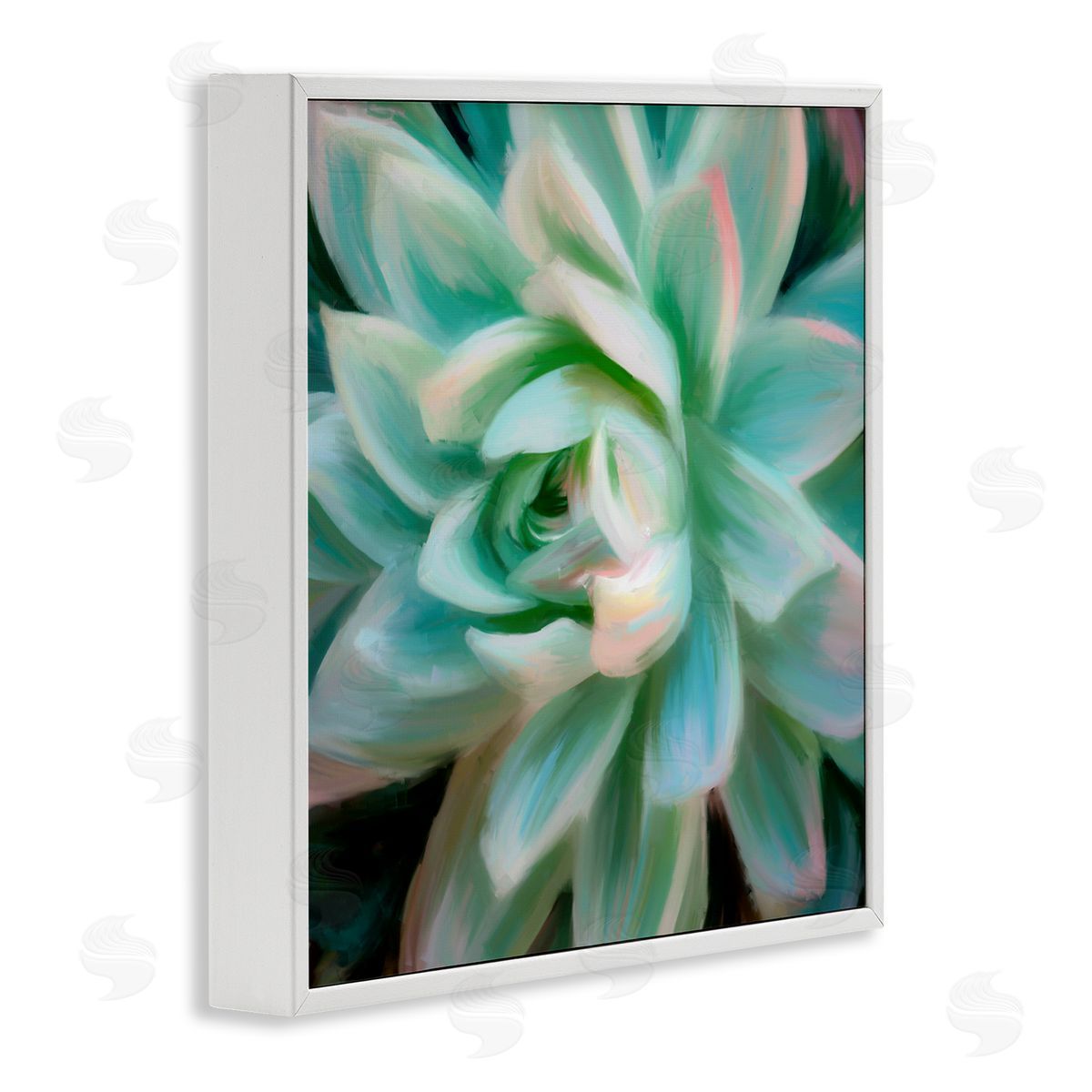 Amy Hall Green Modern Succulent White Framed Glicee Wall Art Print