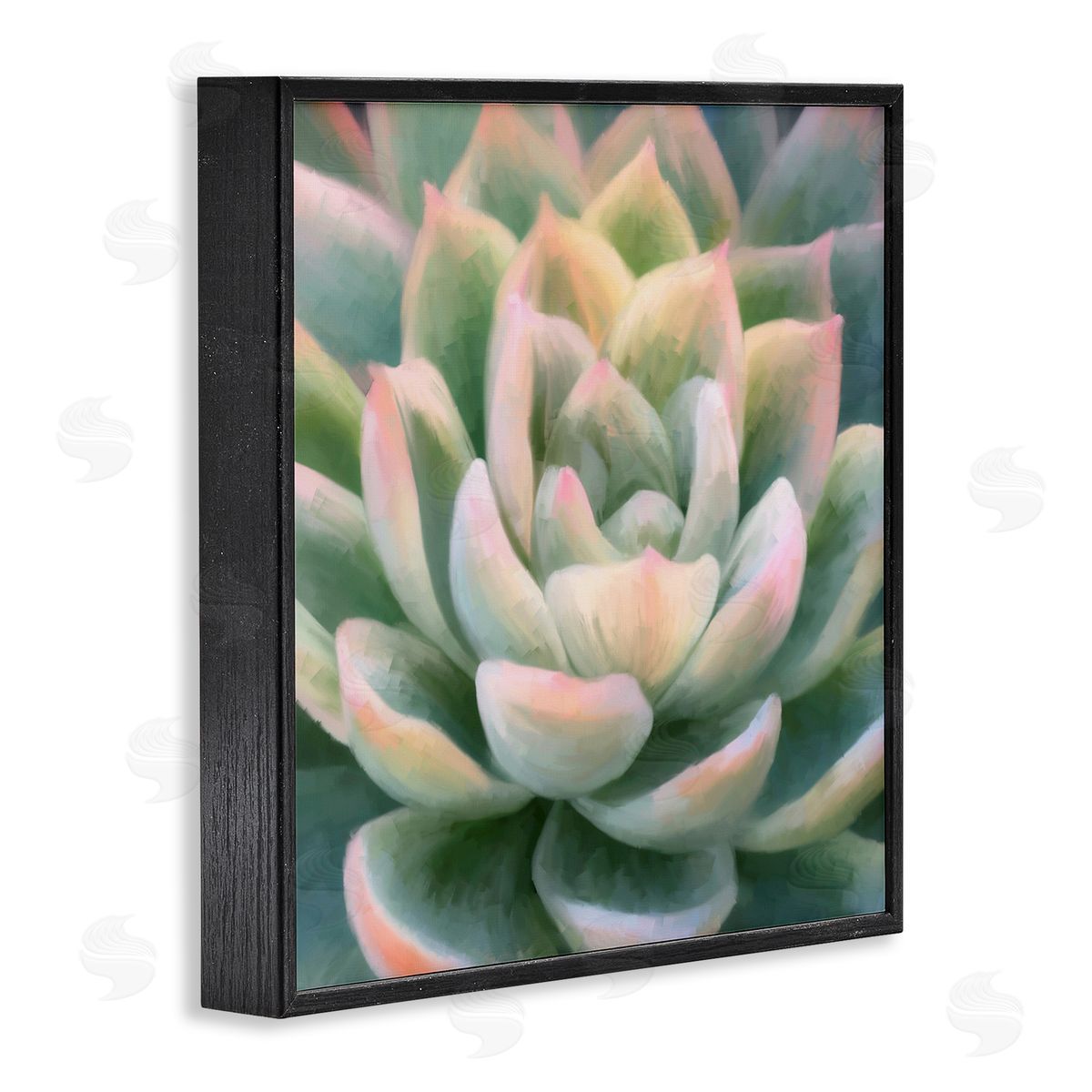 Amy Hall Green Succulent Petals Black Framed Glicee Wall Art Print