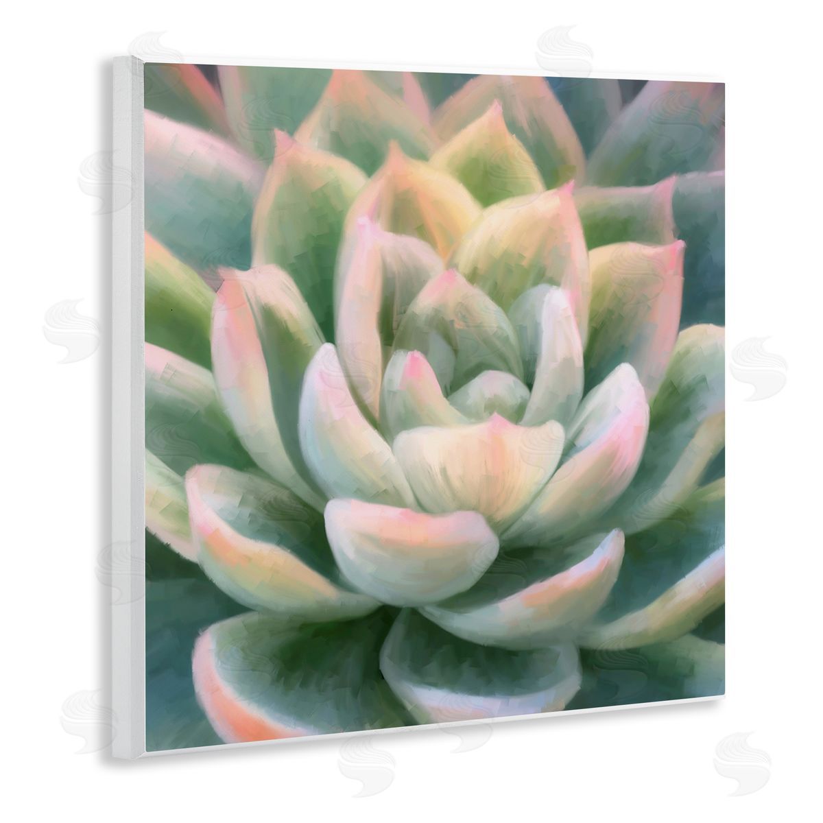 Amy Hall Green Succulent Petals Wooden Wall Plaque Art Print