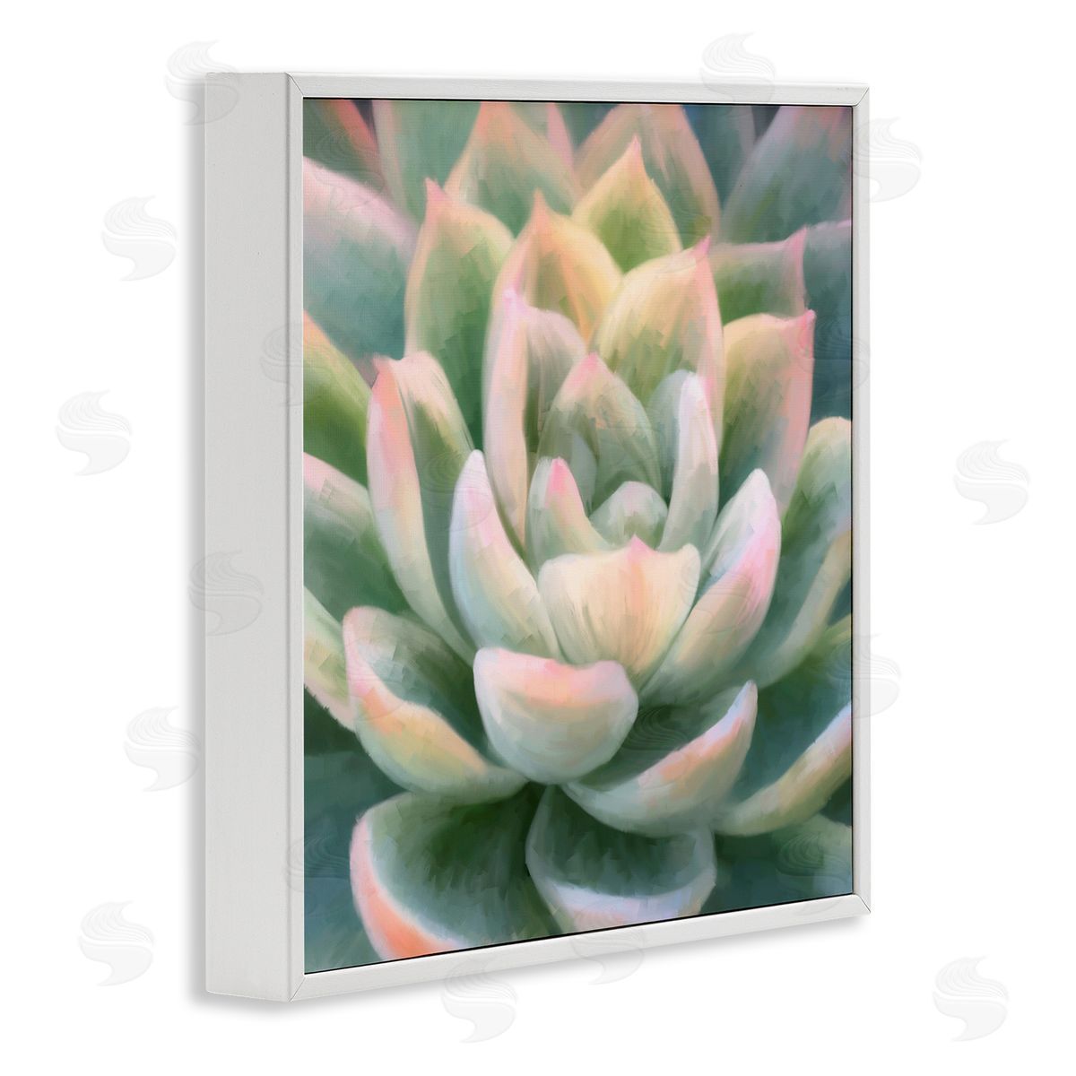 Amy Hall Green Succulent Petals White Framed Glicee Wall Art Print
